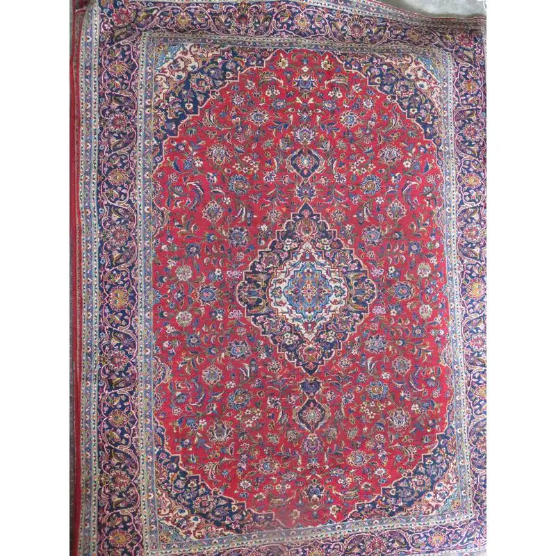 Hand-Knotted Persian Wool Rug _ Luxurious Vintage Design, 12'8" X 9'10", Artisan Crafted